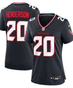 Women's Houston Texans C.J. Henderson Navy Team Game Jersey JS9126 nicesnker