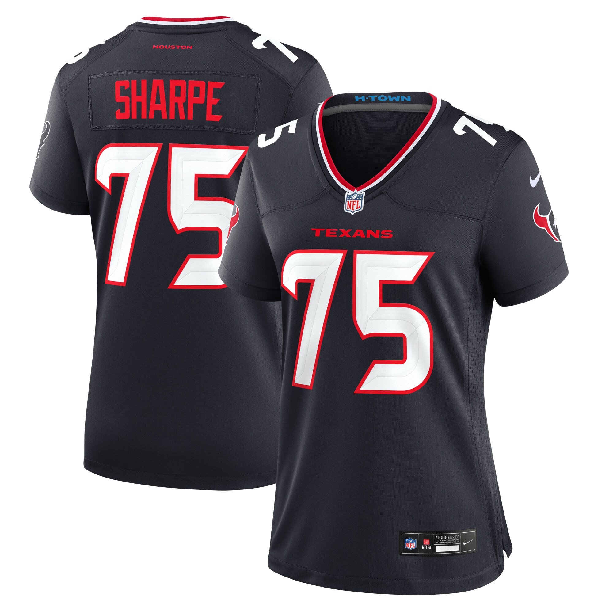 Women's Houston Texans David Sharpe Navy Team Game Jersey JS2601 nicesnker