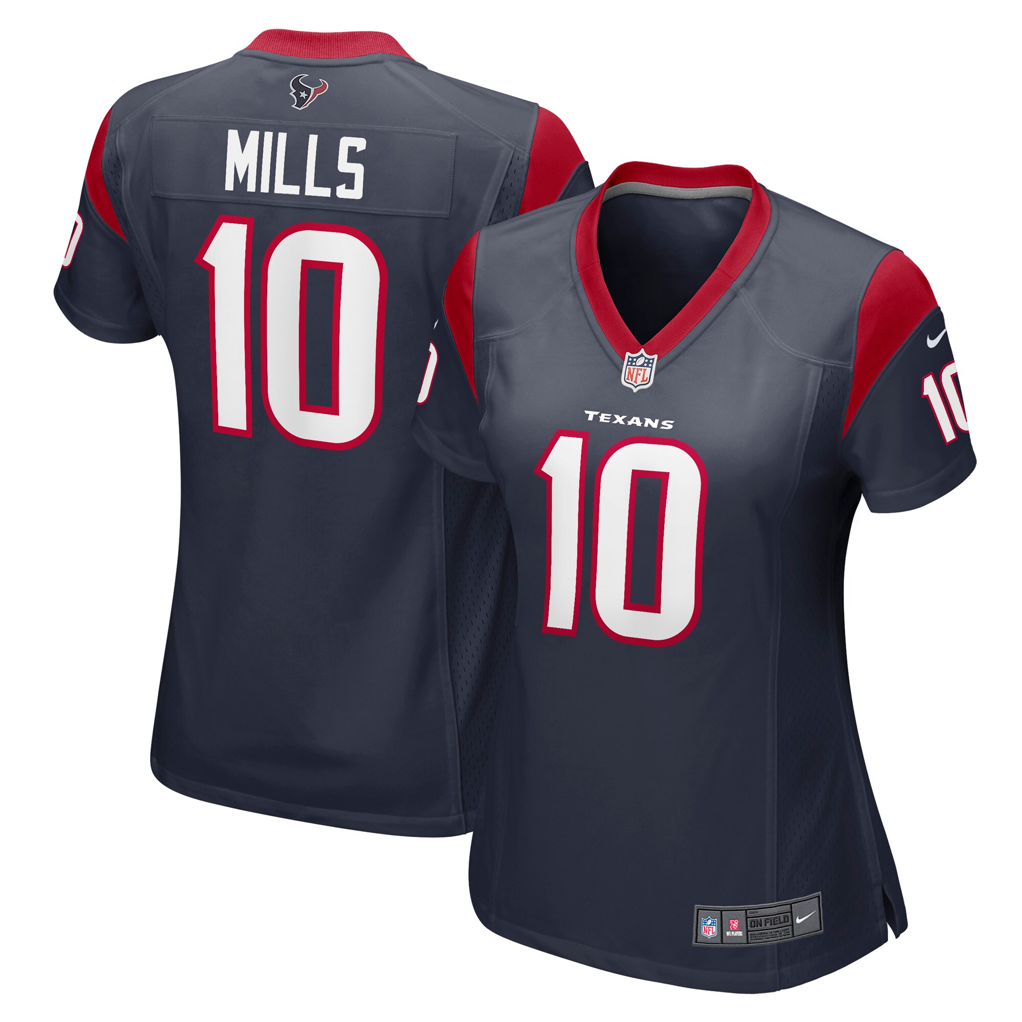 Women's Houston Texans Davis Mills Navy Game Jersey JS4167 nicesnker
