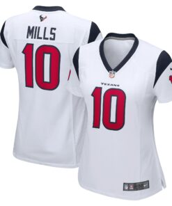 Women's Houston Texans Davis Mills White Game Player Jersey JS9452 nicesnker