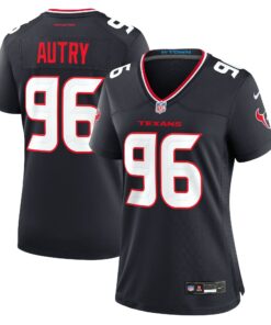 Women's Houston Texans Denico Autry Navy Team Game Jersey JS8539 nicesnker