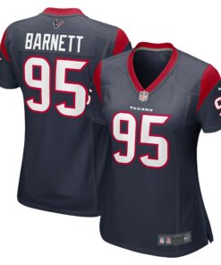 Women's Houston Texans Derek Barnett Navy Game Jersey JS9411 nicesnker