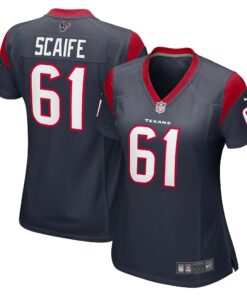 Women's Houston Texans DJ Scaife Jr Navy Team Game Jersey JS5030 nicesnker