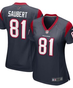 Women's Houston Texans Eric Saubert Navy Game Jersey JS8742 nicesnker