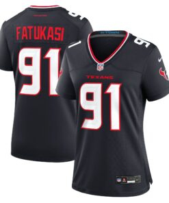 Women's Houston Texans Folorunso Fatukasi Navy Team Game Jersey JS5572 nicesnker