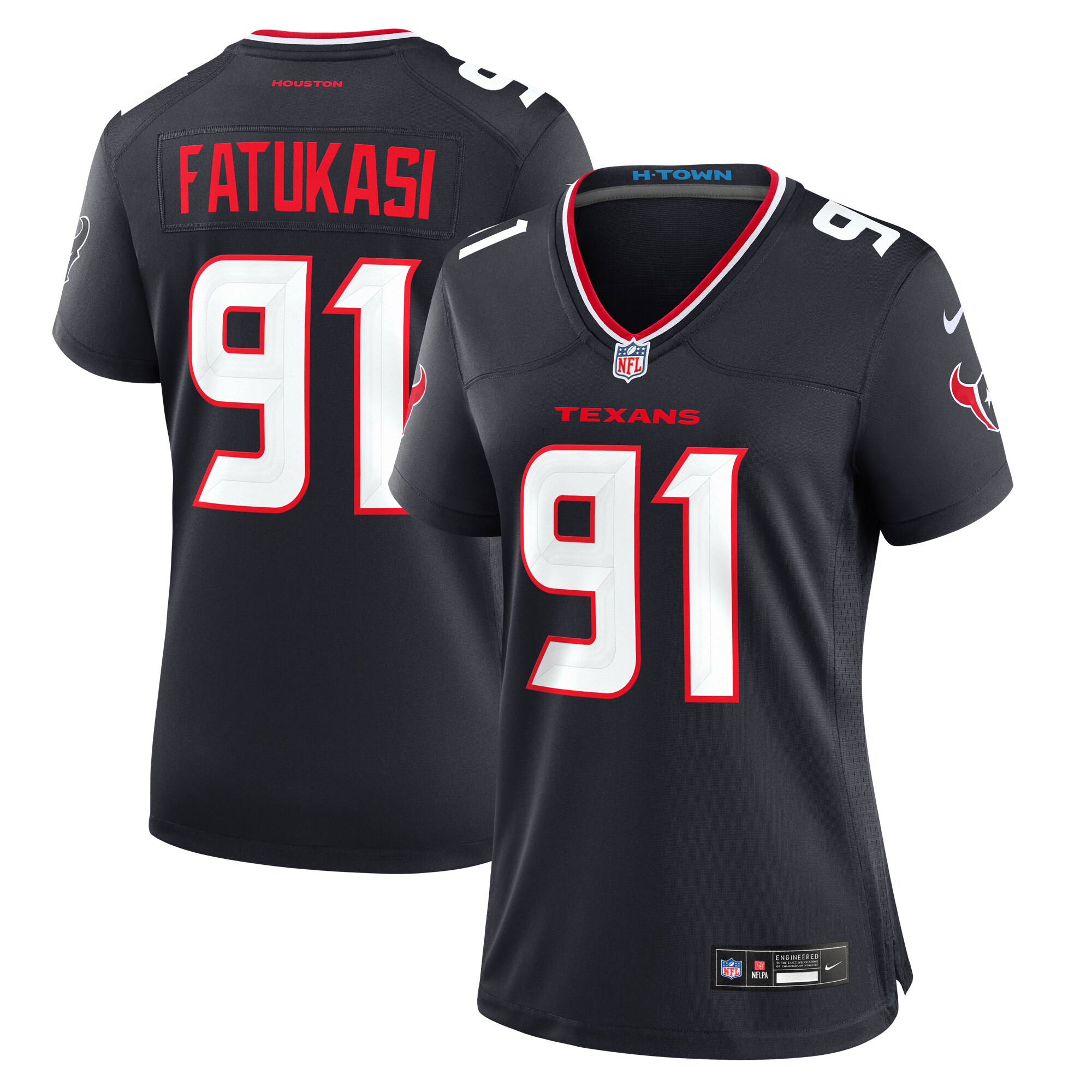Women's Houston Texans Folorunso Fatukasi Navy Team Game Jersey JS5572 nicesnker