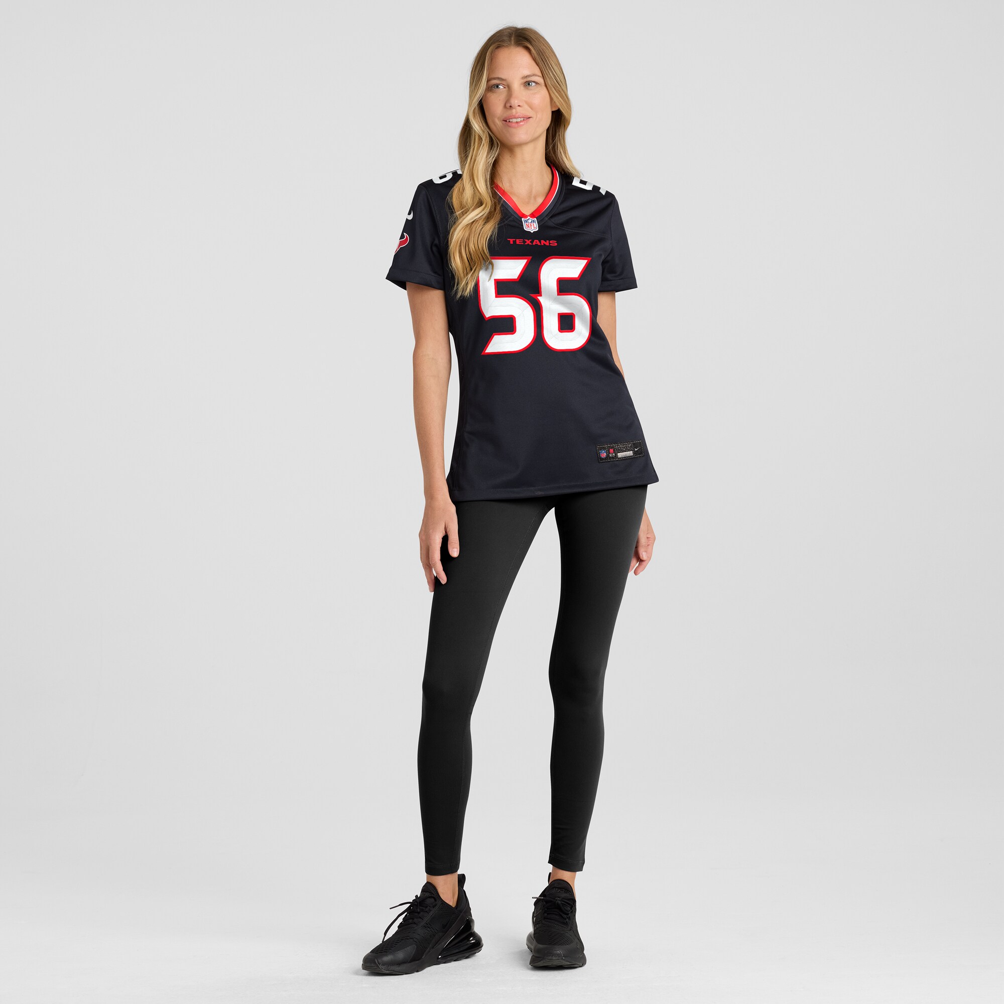 Women's Houston Texans Jamal Hill Navy Team Game Jersey JS3496 nicesnker - Image 4