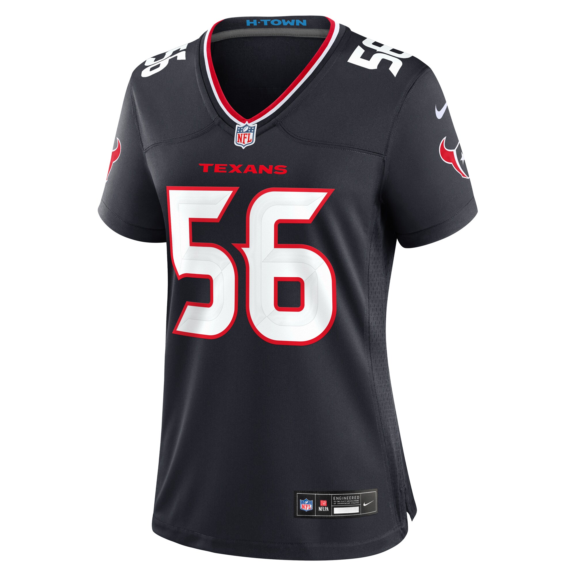 Women's Houston Texans Jamal Hill Navy Team Game Jersey JS3496 nicesnker - Image 2