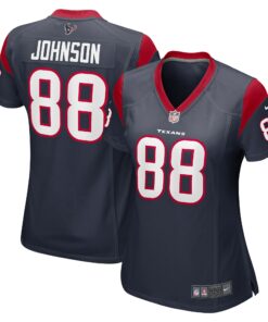 Women's Houston Texans Johnny Johnson Navy Team Game Jersey JS9045 nicesnker