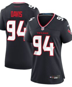 Women's Houston Texans Khalil Davis Navy Team Game Jersey JS6142 nicesnker