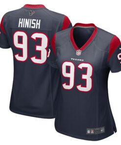 Women's Houston Texans Kurt Hinish Navy Game Player Jersey JS4555 nicesnker