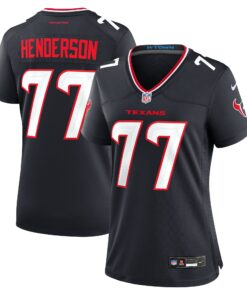 Women's Houston Texans LaDarius Henderson Navy Game Jersey JS6712 nicesnker