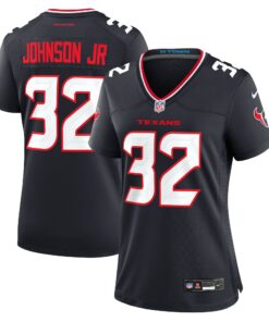 Women's Houston Texans Lonnie Johnson Jr. Navy Team Game Jersey JS3361 nicesnker