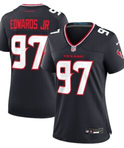 Women's Houston Texans Mario Edwards Jr. Navy Team Game Jersey JS5303 nicesnker