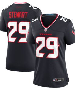 Women's Houston Texans M.J. Stewart Navy Team Game Jersey JS6989 nicesnker