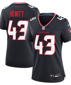 Women's Houston Texans Neville Hewitt Navy Team Game Jersey JS3045 nicesnker