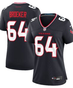 Women's Houston Texans Nick Broeker Navy Team Game Jersey JS1439 nicesnker