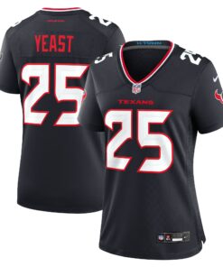 Women's Houston Texans Russ Yeast Navy Team Game Jersey JS2836 nicesnker