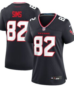 Women's Houston Texans Steven Sims Navy Team Game Jersey JS1510 nicesnker