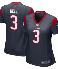 Women's Houston Texans Tank Dell Navy Player Game Jersey JS8194 nicesnker