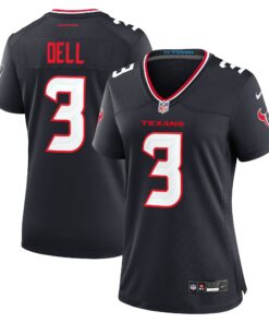Women's Houston Texans Tank Dell Navy Team Game Jersey JS6175 nicesnker