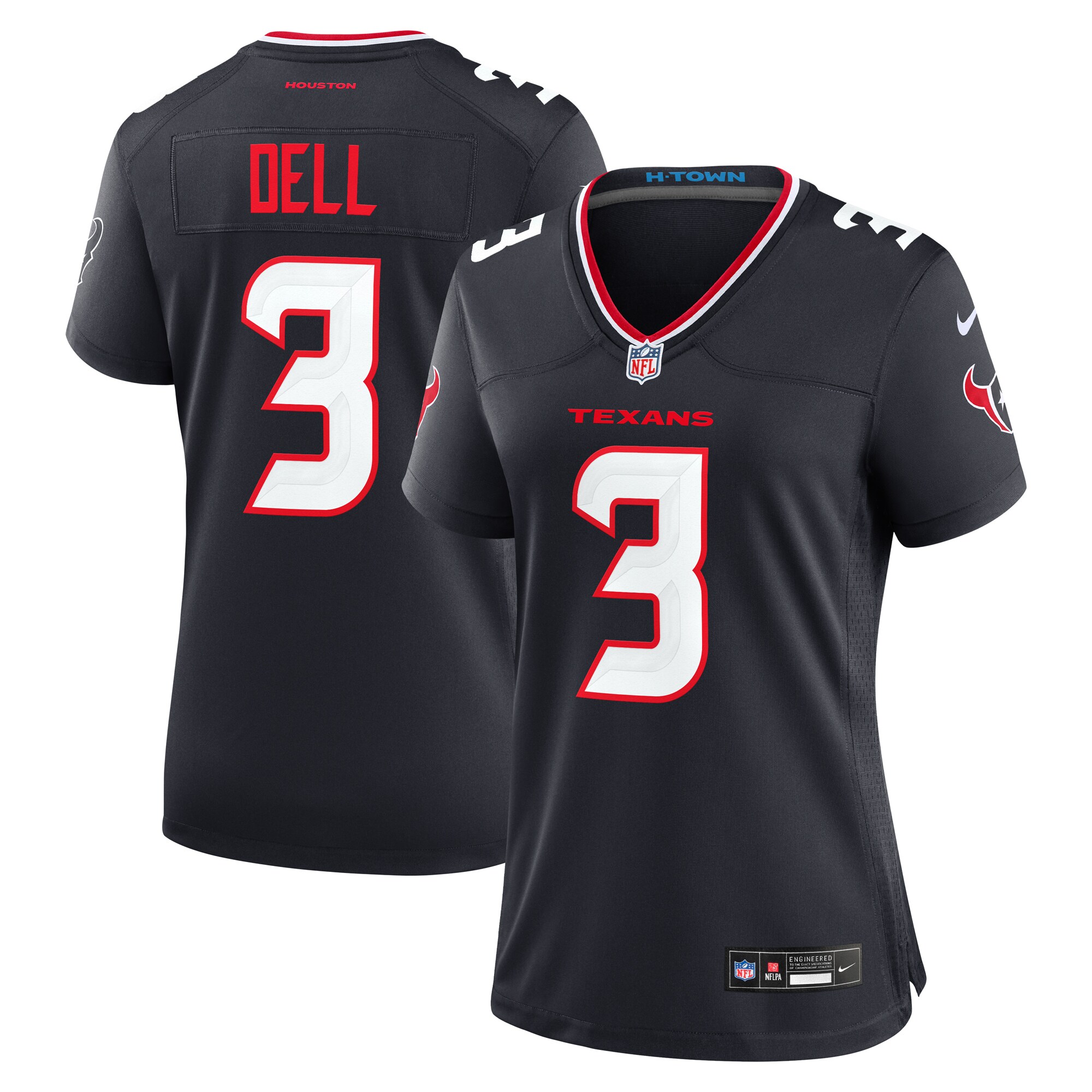 Women's Houston Texans Tank Dell Navy Team Game Jersey JS6175 nicesnker