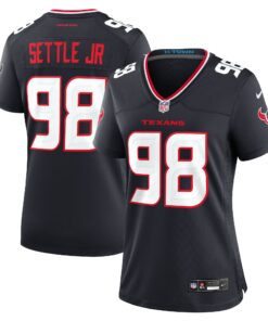 Women's Houston Texans Tim Settle Jr. Navy Team Game Jersey JS1457 nicesnker