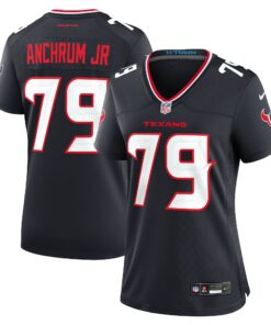 Women's Houston Texans Tremayne Anchrum Jr. Navy Team Game Jersey JS9482 nicesnker