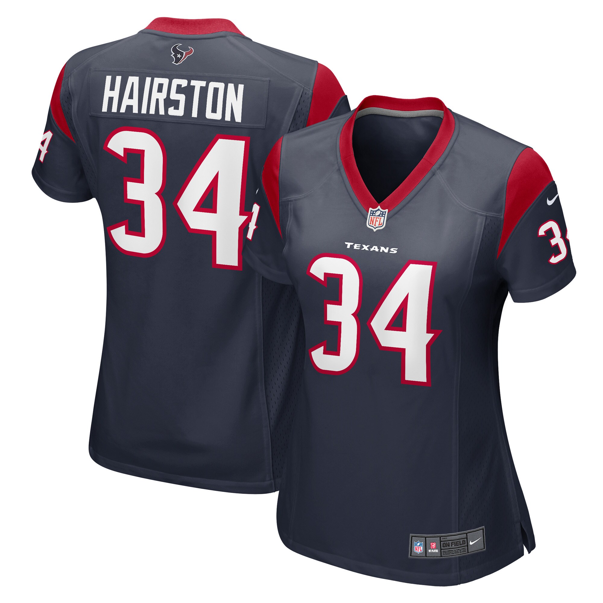 Women's Houston Texans Troy Hairston Navy Game Player Jersey JS1971 nicesnker