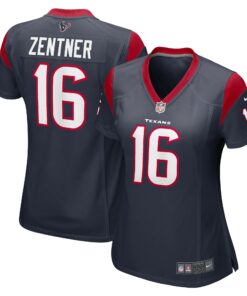 Women's Houston Texans Ty Zentner Navy Team Game Jersey JS4421 nicesnker