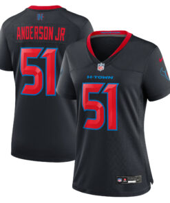 Women's Houston Texans Will Anderson Jr. Navy 2nd Alternate Game Jersey JS9748 nicesnker