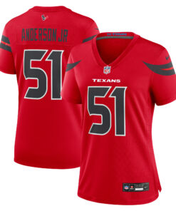 Women's Houston Texans Will Anderson Jr. Red Alternate Game Jersey JS4384 nicesnker