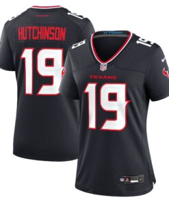 Women's Houston Texans Xavier Hutchinson Navy Team Game Jersey JS5309 nicesnker