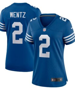 Women's Indianapolis Colts Carson Wentz Royal Alternate Game Jersey JS2889 nicesnker