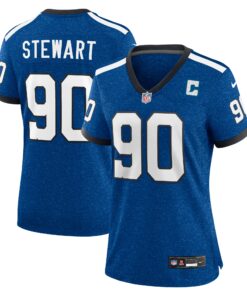 Women's Indianapolis Colts Grover Stewart Royal Indiana Nights Alternate Game Jersey JS9930 nicesnker