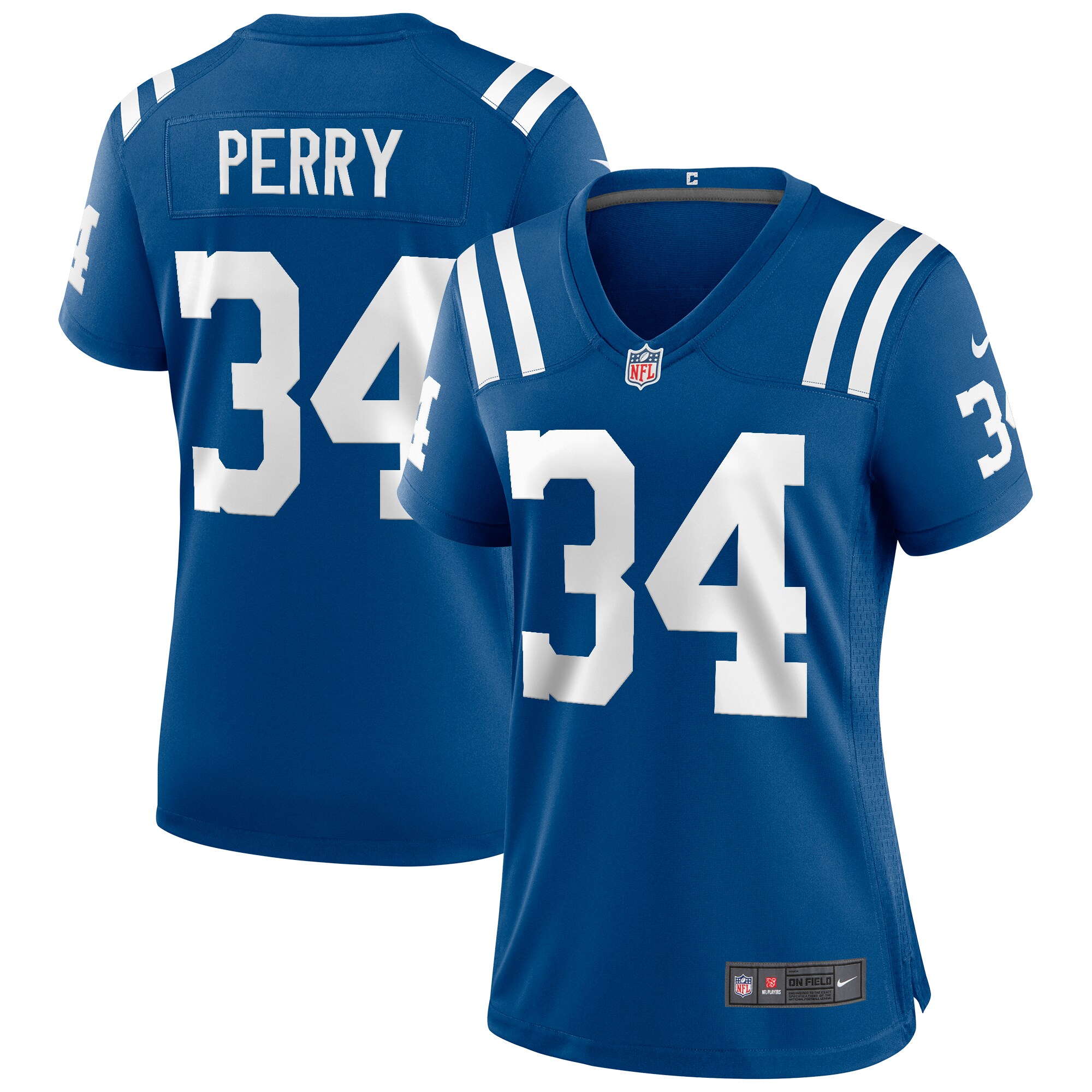 Women's Indianapolis Colts Joe Perry Royal Game Retired Player Jersey JS4106 nicesnker