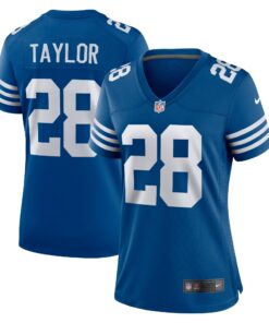 Women's Indianapolis Colts Jonathan Taylor Royal Game Player Jersey JS2124 nicesnker