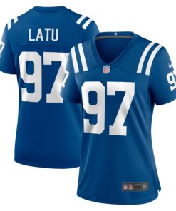 Women's Indianapolis Colts Laiatu Latu Royal Game Jersey JS7056 nicesnker