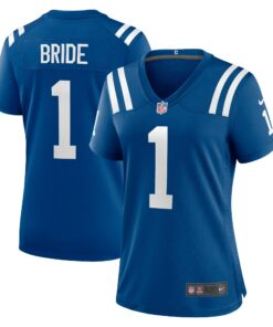 Women's Indianapolis Colts Number 1 Bride Royal Game Jersey JS3525 nicesnker