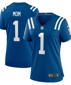 Women's Indianapolis Colts Number 1 Mom Royal Game Jersey JS2976 nicesnker