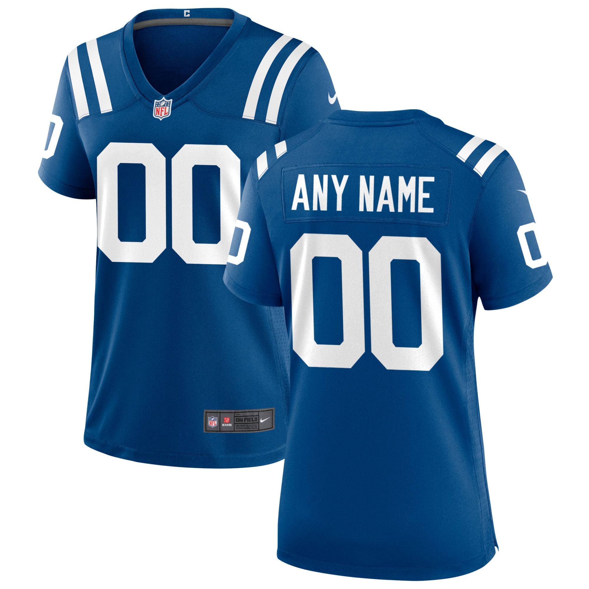 Women's Indianapolis Colts Royal Custom Game Jersey JS1145 nicesnker