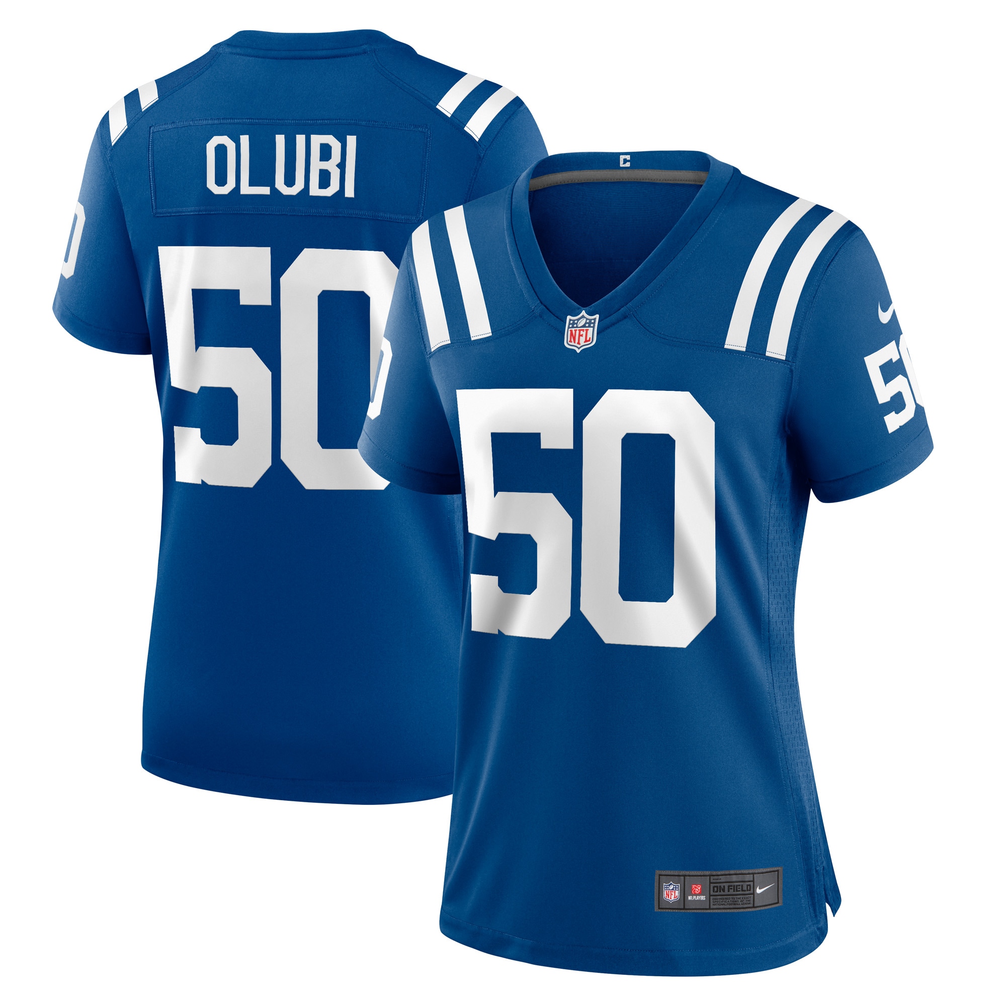 Women's Indianapolis Colts Segun Olubi Royal Game Player Jersey JS6805 nicesnker