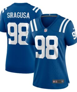 Women's Indianapolis Colts Tony Siragusa Royal Game Retired Player Jersey JS3005 nicesnker