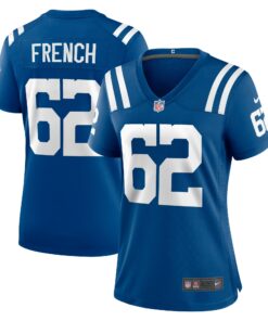 Women's Indianapolis Colts Wesley French Royal Game Player Jersey JS2514 nicesnker