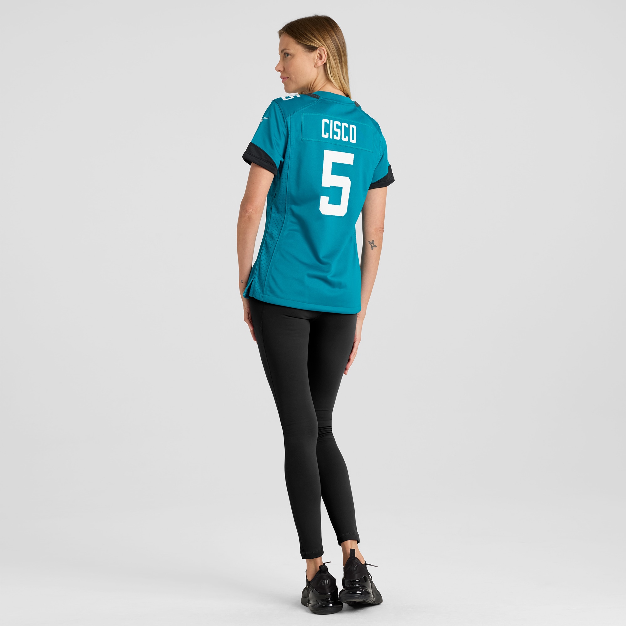 Women's Jacksonville Jaguars Andre Cisco Teal Game Player Jersey JS3743 nicesnker - Image 5