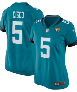 Women's Jacksonville Jaguars Andre Cisco Teal Game Player Jersey JS3743 nicesnker