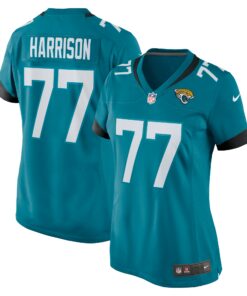 Women's Jacksonville Jaguars Anton Harrison Teal Team Game Jersey JS3299 nicesnker