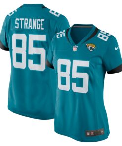 Women's Jacksonville Jaguars Brenton Strange Teal Team Game Jersey JS2853 nicesnker