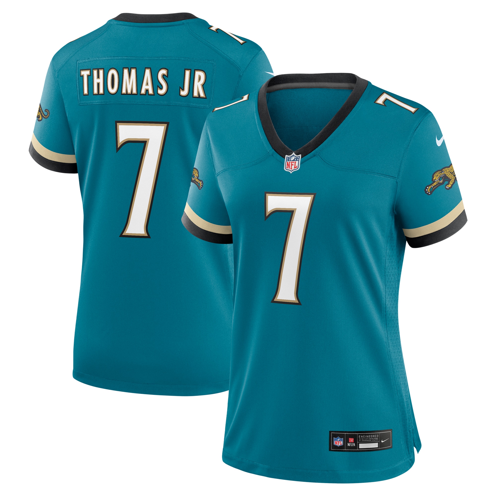Women's Jacksonville Jaguars Brian Thomas Jr. Teal Prowler Throwback Game Jersey JS8164 nicesnker