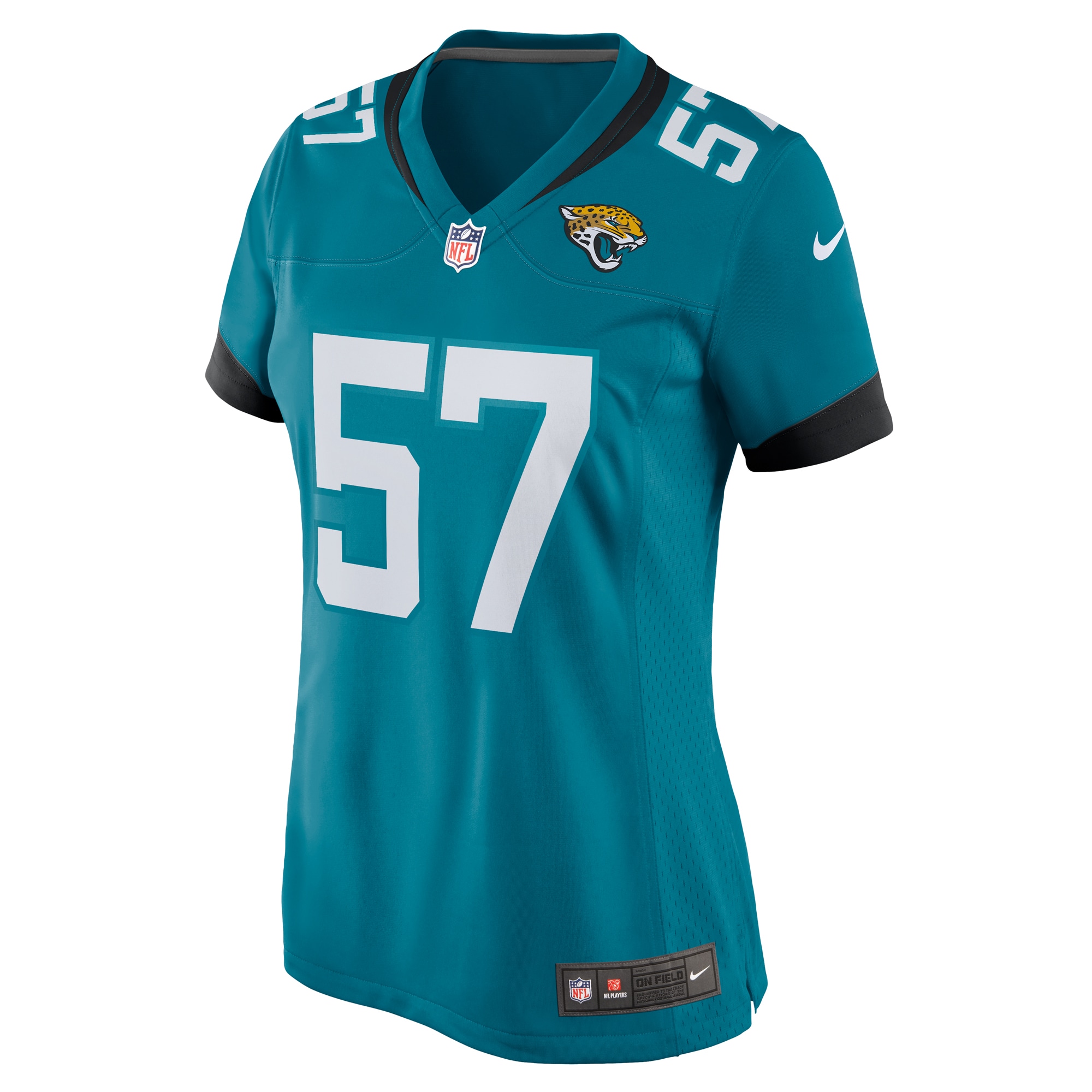 Women's Jacksonville Jaguars Caleb Johnson Teal Game Player Jersey JS1639 nicesnker - Image 2